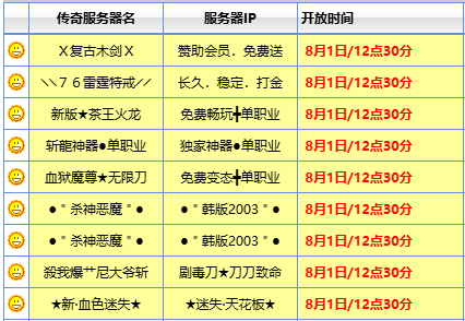 今日开服列表 今日开服列表